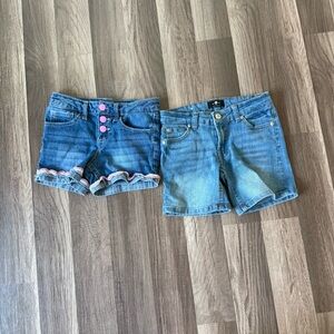 Vigoss Kids Denim Shorts Set - Blue with Pink Accents